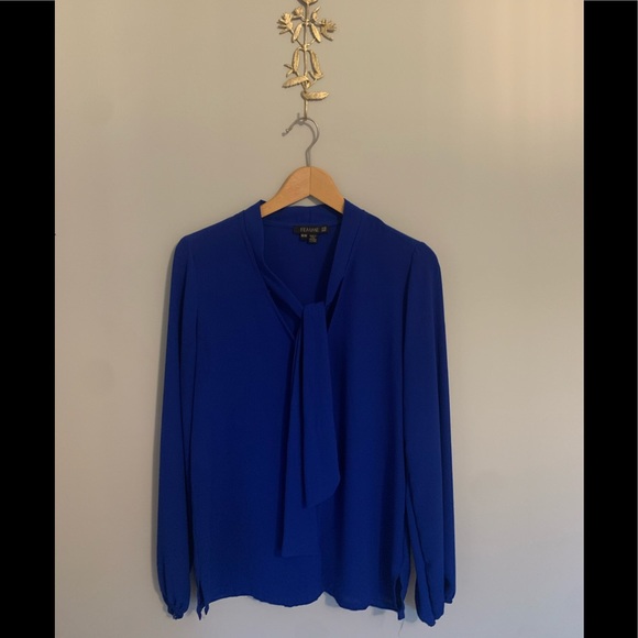 Femme Electric Blue Neck Tie Shirt - Picture 2 of 2